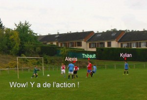Match de foot en action