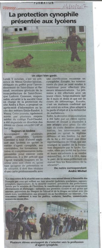 Rencontre avec des agents cynophiles