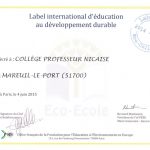 Diplôme de labellisation Eco-Collège