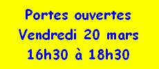 Vendredi 20 mars : portes ouvertes